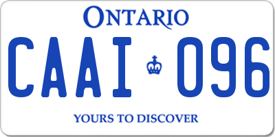 ON license plate CAAI096