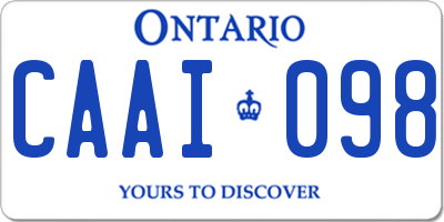 ON license plate CAAI098