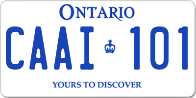 ON license plate CAAI101