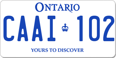 ON license plate CAAI102