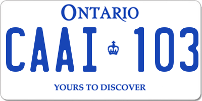 ON license plate CAAI103