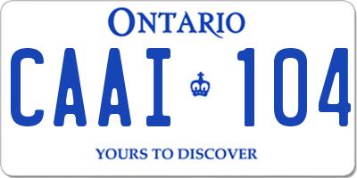 ON license plate CAAI104