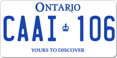 ON license plate CAAI106