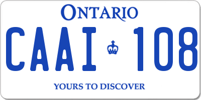 ON license plate CAAI108