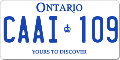 ON license plate CAAI109