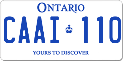 ON license plate CAAI110