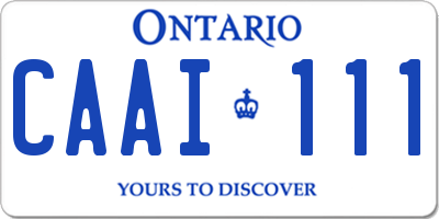 ON license plate CAAI111