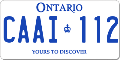 ON license plate CAAI112