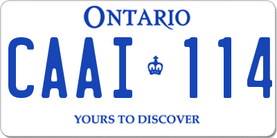 ON license plate CAAI114