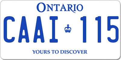 ON license plate CAAI115