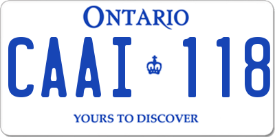 ON license plate CAAI118