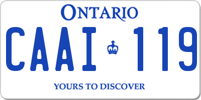 ON license plate CAAI119