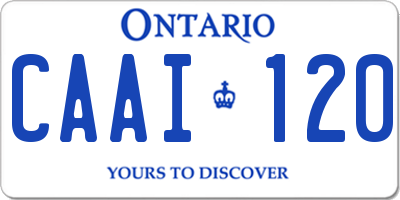 ON license plate CAAI120