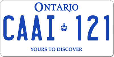 ON license plate CAAI121