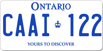 ON license plate CAAI122