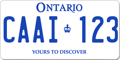 ON license plate CAAI123