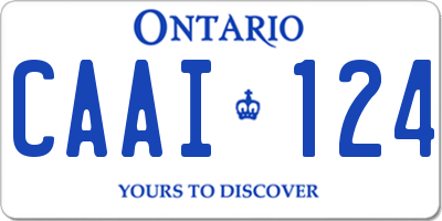 ON license plate CAAI124