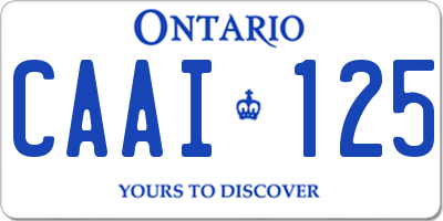 ON license plate CAAI125