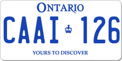 ON license plate CAAI126