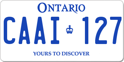 ON license plate CAAI127