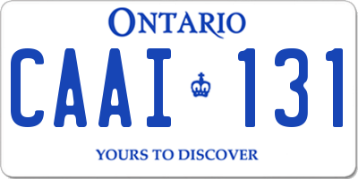 ON license plate CAAI131