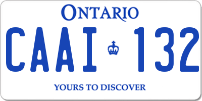 ON license plate CAAI132