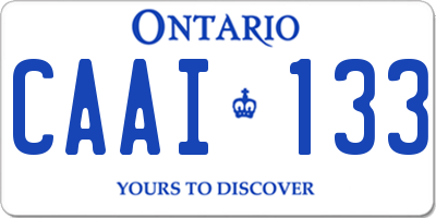 ON license plate CAAI133