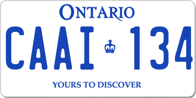 ON license plate CAAI134