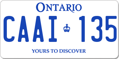 ON license plate CAAI135