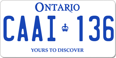 ON license plate CAAI136