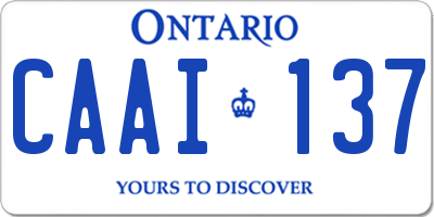 ON license plate CAAI137