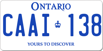 ON license plate CAAI138