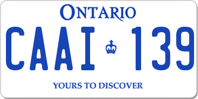 ON license plate CAAI139