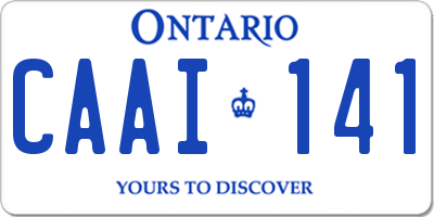 ON license plate CAAI141