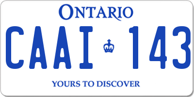 ON license plate CAAI143