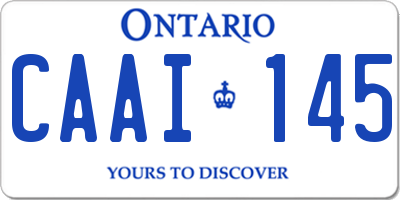 ON license plate CAAI145