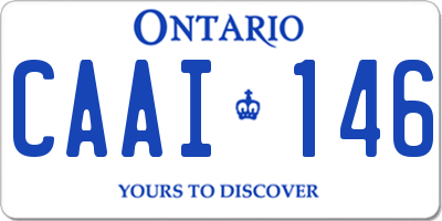 ON license plate CAAI146