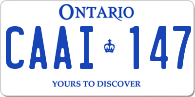 ON license plate CAAI147