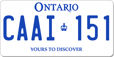 ON license plate CAAI151