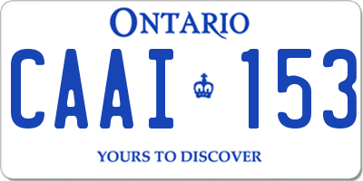 ON license plate CAAI153