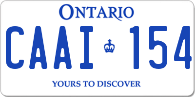 ON license plate CAAI154