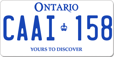 ON license plate CAAI158