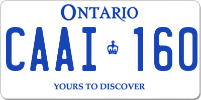 ON license plate CAAI160