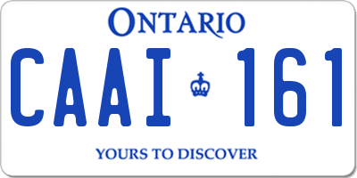 ON license plate CAAI161