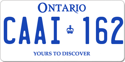 ON license plate CAAI162