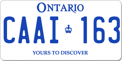 ON license plate CAAI163