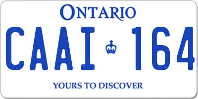 ON license plate CAAI164