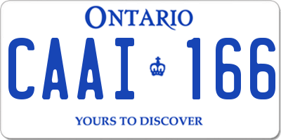 ON license plate CAAI166