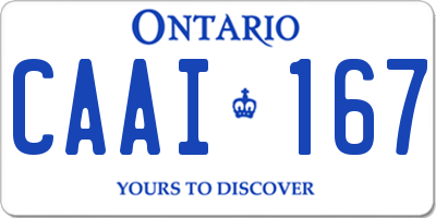 ON license plate CAAI167