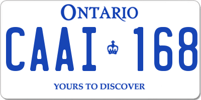 ON license plate CAAI168